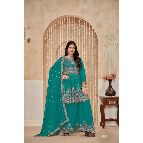 Custom Made Bollywood Salwar Kameez pakistani 3Pcs Women Suit Indian sharara Kurti Set