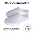thumbnail image 6 of Kdxio Blue Checkboard Women's Men's Slippers Plush Slip-On House Slipper for Winter Indoor Soft Cushion Non-slip Fluffy Slides Slippers-11, 6 of 7