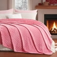 thumbnail image 4 of RUIKASI Brushed Flannel Blanket Pink Throw, Super Soft and Cozy Blankets All Season Use, 4 of 9