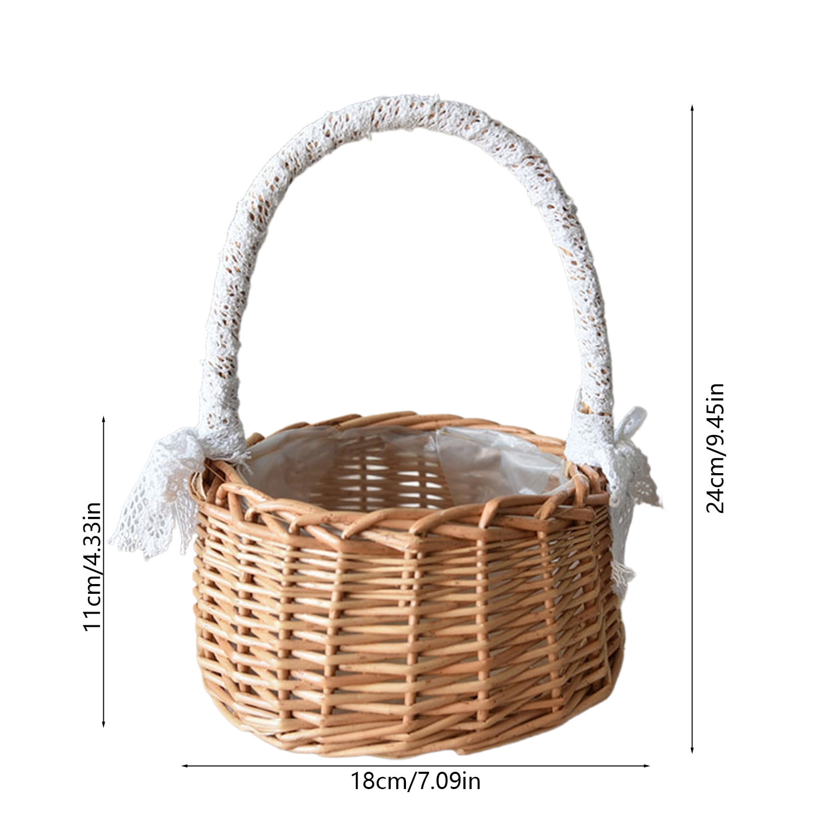 AURIGATE Easter Basket with Ribbon Handle, Assorted Style Small Woven Basket for Egg Hunt, Party Favors & Home Decor