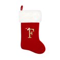 thumbnail image 1 of 20 Inches Monogram Christmas Stockings Red Velvet with White Super Soft Plush Cuff Embroidered  Stockings, 1 of 6