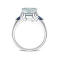 thumbnail image 4 of 3.15 Carat (Ctw) Aquamarine and Blue Sapphire Ring in 14K White Gold for Women, 4 of 7