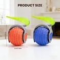 thumbnail image 2 of 2 Pack Interactive Cat Toy Ball,Speedy Tail Toys for Indoor Cats with Feather Tails (Blue-Orange), 2 of 7