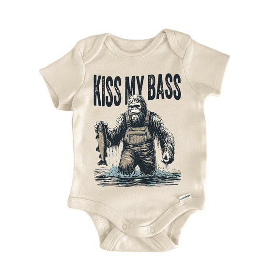 Big Foot Fishing Fish Newborn Baby Bodysuit