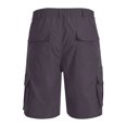 thumbnail image 3 of TQWQT Cargo Shorts Men Bermuda Shorts Elastic Waist Knee Length Work Shorts with Pockets Dressy Casual Big and Tall Dark Gray M, 3 of 5