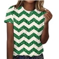 thumbnail image 1 of Tops de Algodón para Mujeres Impreso Cuello Redondo Mangas Cortas Casual, Camiseta para el Hogar Y el Uso Diario, 1 of 4