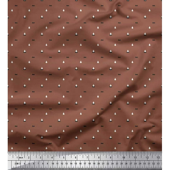 Soimoi Silk Fabric Geometric Shirting Printed Fabric 1 Yard 42 Inch Wide