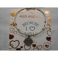 thumbnail image 3 of Alex and Ani Womens Because I Love you, Sister Charm Bangle Bracelet, Rafaelian Silver, Expandable, 3 of 5