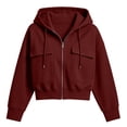 thumbnail image 3 of yillto Womens Full Zip up Hoodies Cropped Loose Sweatshirts Long Sleeve Fashion Cargo Coats with Pockets, 3 of 7