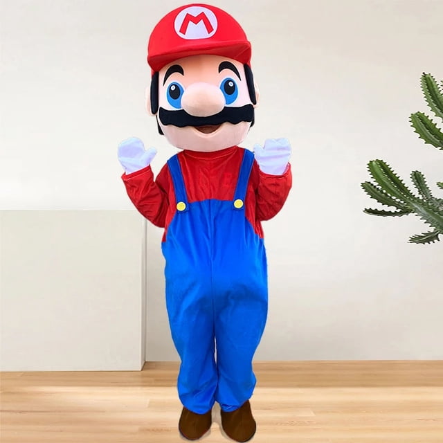 Disfraz de muñeco de dibujos animados de Super Mario de Disney, muñeco personalizado para caminar, jugar en vivo, promoción de eventos, accesorios, mascota títere