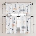 thumbnail image 2 of Blue Flowers Kitchen Window Curtains Valance and Tier Set 36 Inch, Watercolor Beige Floral 3 Piece Set Short Curtains for Window, Spring Window Treatment Tiers for Living Room Bedroom, 2 of 6