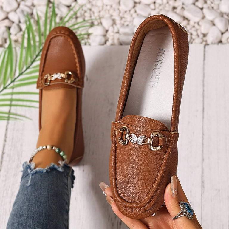 Viluyesy Womens Slip-On Loafers, Soft Sole Round Toe 