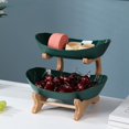 thumbnail image 3 of Joernso 1/2 Tiers Portable Fruit Plate Luxury Fruit Serving Bowl Shelves Display Stand for Party, 3 of 8