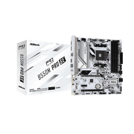 ASRock B550M Pro SE AM4 DDR4 SATA 6Gb/s 1 PCIe 4.0 x16 Micro ATX Motherboard