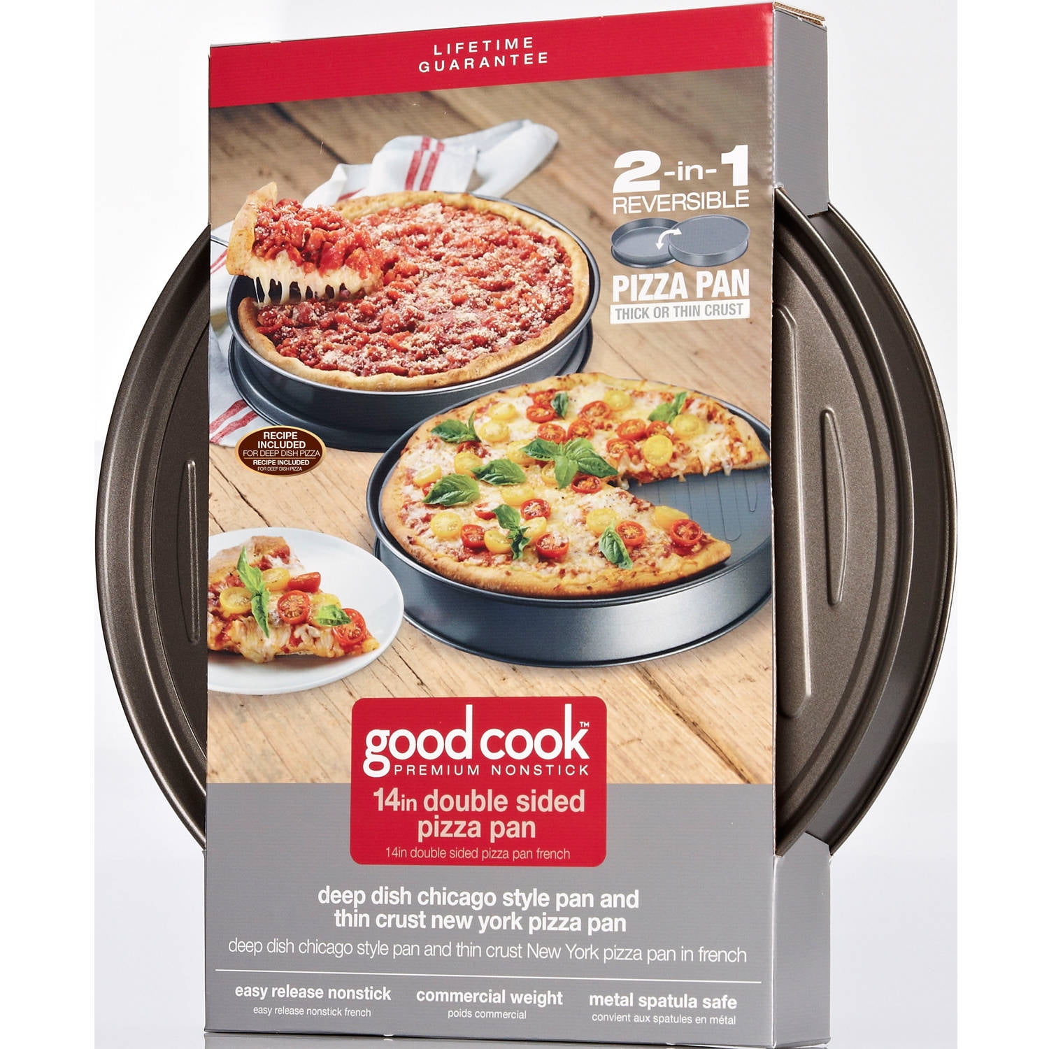 Good Cook Nonstick Double Sided Deep Dish Pizza Pan 14