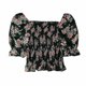 thumbnail image 1 of Blusa floral de gasa para mujer Crop Top Ruffle Frill Peplum Pleat Lolita Retro ZefeiWu 8390606350121, 1 of 1