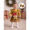 thumbnail image 3 of BemeyourBBs Newborn Baby Girl Christmas Outfit Rib Knit Romper Gingerbread Man Suspender Overall Dress Headband Cute Clothes Set, 3 of 9