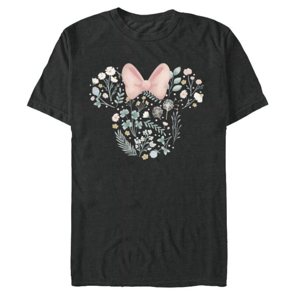 Disney Minnie Mouse Icon Spring Flowers - Short Sleeve Blended T-Shirt for Adults - Customized-Dark Heather