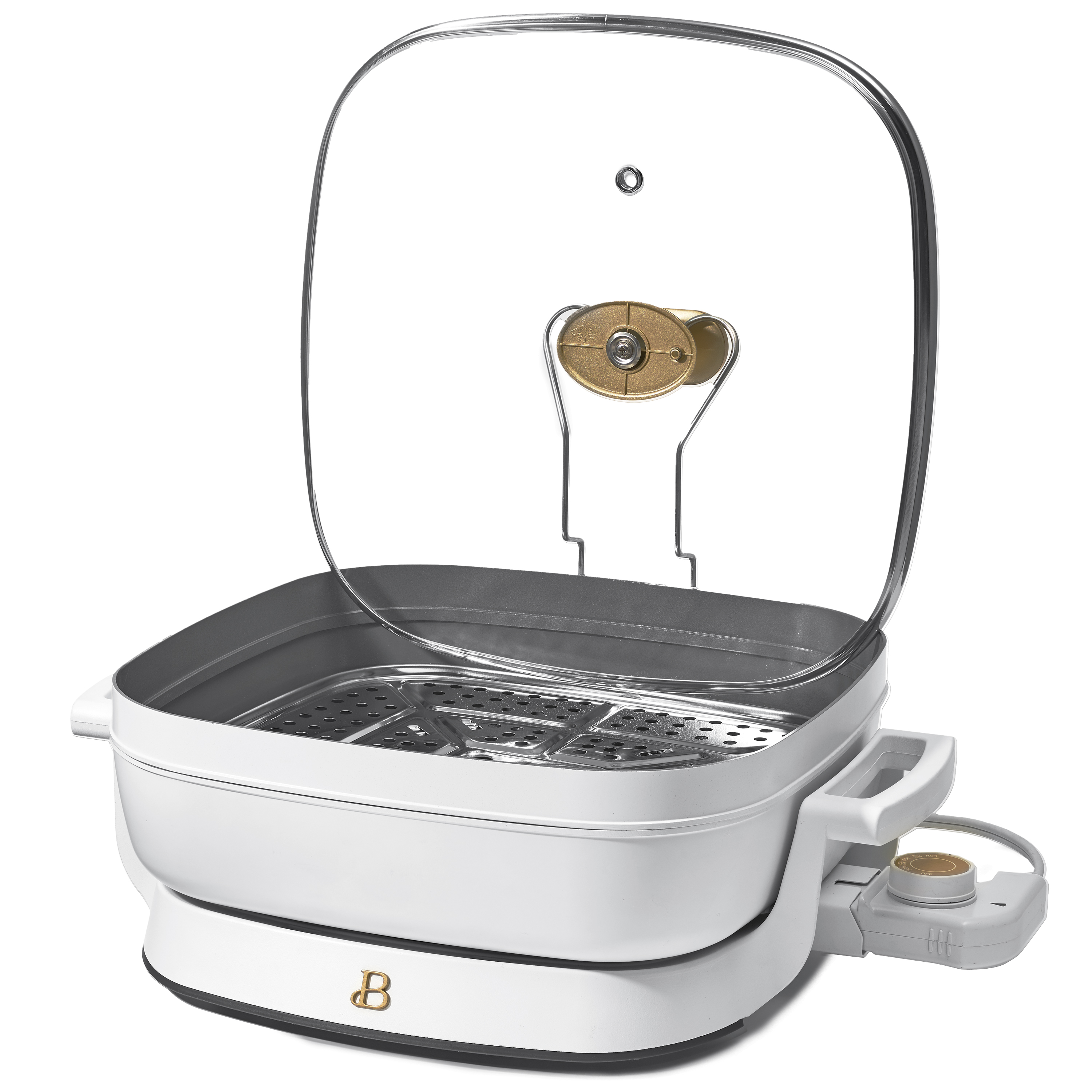Beautiful 5-in-1 Electric Skillet with Glass Lid, White photo 8