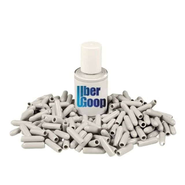 (New 1oz Size) Uber Goop Light Grey Dishwasher Rack Coating/Glue w/150 caps