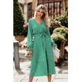 thumbnail image 2 of Vestido Largo Maxi Bohemio Floral PRETTYGARDEN con Cuello en V y Mangas Largas, 2 of 5