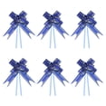 thumbnail image 1 of Unique Bargains 3.3inch Pull Bows Gift Wrapping Pull Bow Gold Thread Style Baskets Present Bows Ribbon Dark Blue 100 Pcs, 1 of 6