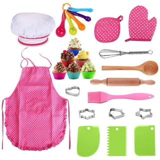 Buy Kids Junior Tiny Real Easy Bake Kitchen Set and Cook Kit - 15 Pc. Mini Waffle  Maker, Chef, Apron, Oven Mitt, Recipes - Easy Baking Real Food Utensils  Gift for Boys