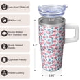 thumbnail image 3 of 20OZ Insulated Flamingo Coffee Mug Stainless Steel with Handle Tumbler Cup BPA Free Portable Sweat Proof Great for Commute Office Gifts for Women Girls on Birthday Christmas Summer, 3 of 6