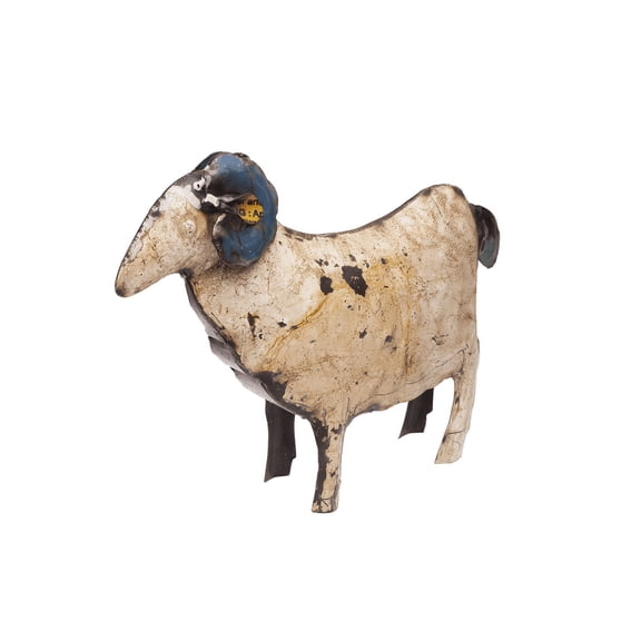 De Kulture Works Handcrafted Recycled Iron Sheep Decorative Collectible Figurine Showpiece Beautify Home Office Christmas Party Décor| Ideal for Garden Balcony Terrace Decoration, 12x2x9 (LWH) Inches