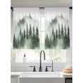 thumbnail image 4 of Sheer Curtains 45 Inches Long, Foggy Forest Light Filtering Window Curtains for Living Room/Bedroom, Green Mist Mountain Natural Landscape Rod Pocket Voile Sheer Curtain Drapes, 52"W x 45"L, 2 Panels, 4 of 8