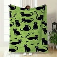 thumbnail image 7 of Ultra-Soft Black Cat Print Fleece Throw Blanket – Cozy All-Season Comfort for Sofa, Bed, Camping, Car & Travel – Machine Washable 100% Polyester, Playful Contemporary Design, 7 of 7