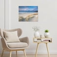 thumbnail image 3 of Ocean Beach Wall Art for Bathroom Seascape Nature Landscape Canvas Wall Art Wall Paintings Home Decor Blue Sea Coastal Wall Pictures for Living Room Bedroom Office Ready To Hang, 16x12 Inch, 3 of 6