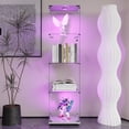 thumbnail image 7 of JOUBHC Glass Display Cabinet 4 Shelves with Door, Floor Standing Curio Bookshelf for Living Room Bedroom Office, 65 in x 16.73 in x 15 in, 7 of 7