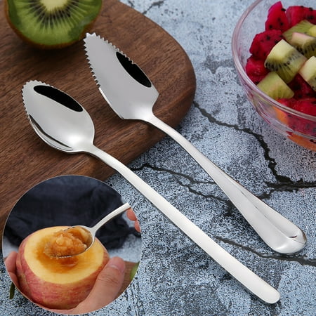 

Farfi Fruit Spoon Stainless Steel Serrated Edge Vegetable Kitchen Gadget Cutting Tool