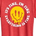 thumbnail image 3 of Instant Message - Everything Is Fine Melted Smile - Women's Short Sleeve Graphic T-Shirt, 3 of 6