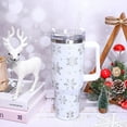 thumbnail image 6 of 40oz Christmas Tumbler with Handle Straw and Lid Snowflake Travel Coffee Tumbler Cup for Xmas Winter Holiday Birthday Party Gift, 6 of 6