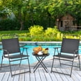 thumbnail image 1 of Costway 3PCS Outdoor Bistro Set Folding Table and Chairs Garden Deck Black, 1 of 10