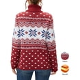 thumbnail image 5 of Asklazy Women's Turtleneck Sweater Long Sleeve Cozy Warm Casual Lightweight Soft Pullover Jumper Tops,Christmas Snowflake Red,3XL, 5 of 9