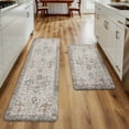 thumbnail image 2 of KUETH Kitchen Rug for Floor, Kitchen Mat Anti Fatigue, Non Slip Washable Kitchen Rug, Set of 2 Kitchen Mat 17"x59"+17"x30", Brown, 2 of 8