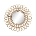 thumbnail image 5 of Wall-Mounted Wood Rattan Mirror with Non-Marking Nail, 40 cm Rattan Round Mirror Rustic Natural Rattan Decor Wall Mirror Suitable for Living Room Bed Room Bathroom Corridor Entryway, 5 of 10