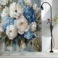 thumbnail image 2 of White Blue Flowers Oil Painting Fabric Shower Curtain Modern Art Washable Shower Curtains for Bathroom, Waterproof Bath Curtain with Hooks Home Decor 72x84in, 2 of 8
