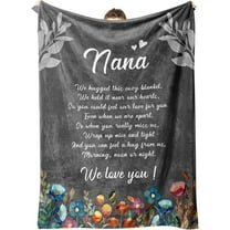 Nana Gifts, Nana Blanket with Flowers & Letter Print, Nana Birthday Gifts, Gifts for Nana from Grandkids on Grandparents Day, Soft Throw Blankets 50" x 60"