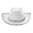 thumbnail image 3 of Cowboy Hat for Women Sparkly Sequin Wide Brim Hats Felt Western Cowgirl Hats for Cosplay Fancy Dress Dress-up Party, 3 of 7
