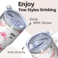 thumbnail image 4 of Flamingo Cup 20OZ with Handle Portable Travel Tumbler Gifts for Women Flamingo Lovers Perfect for Birthday Christmas Presents Home Office Use, 4 of 6