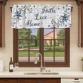 thumbnail image 6 of 2 Pack Farmhouse Valances for Windows Bedroom Living Room Window Treatments, Blue Country Texas Star Vintage Berries Wooden Rod Pocket Valance Drapes Short Kitchen Curtains Over Sink 60"x18", 6 of 8
