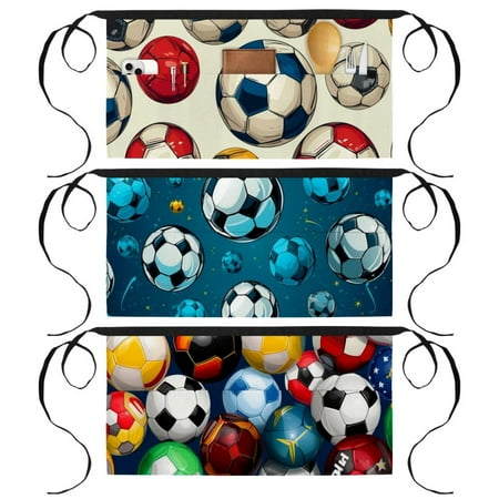 

Football Art Apron Short with 3 Pockets Printed Design Garden Apron