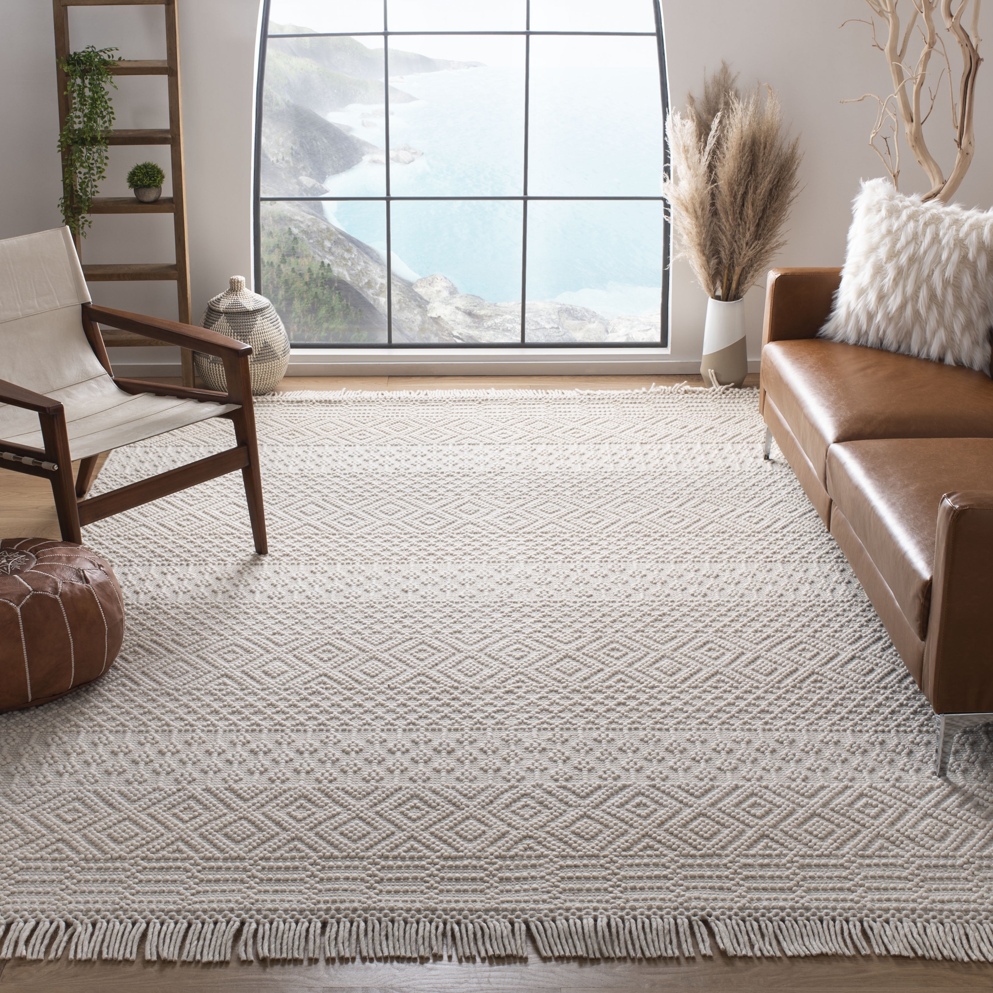 SAFAVIEH Natura Cordelia Southwestern Wool Area Rug, Ivory, 11' x 15'