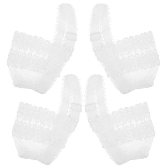 Heel Cover 2 Pairs Shoes Accessories Lace Strap Laces High Anti Drop Decorations Woman White