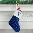thumbnail image 2 of Christmas Stockings Blue with White Cuff Embroidered Xmas Stockings Classic Personalized Stocking Decorations for Family Holiday Season Decor, 2 of 3