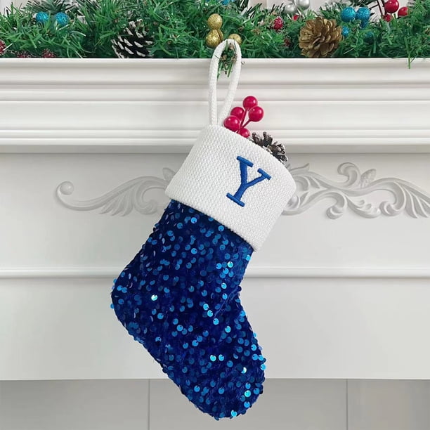 Calcetines con letras navideñas, calcetines sólidos de lana con colgante, adornos navideños, bolsas de regalo, calcetines para mujer.